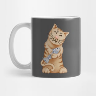 Cat with fish Mug